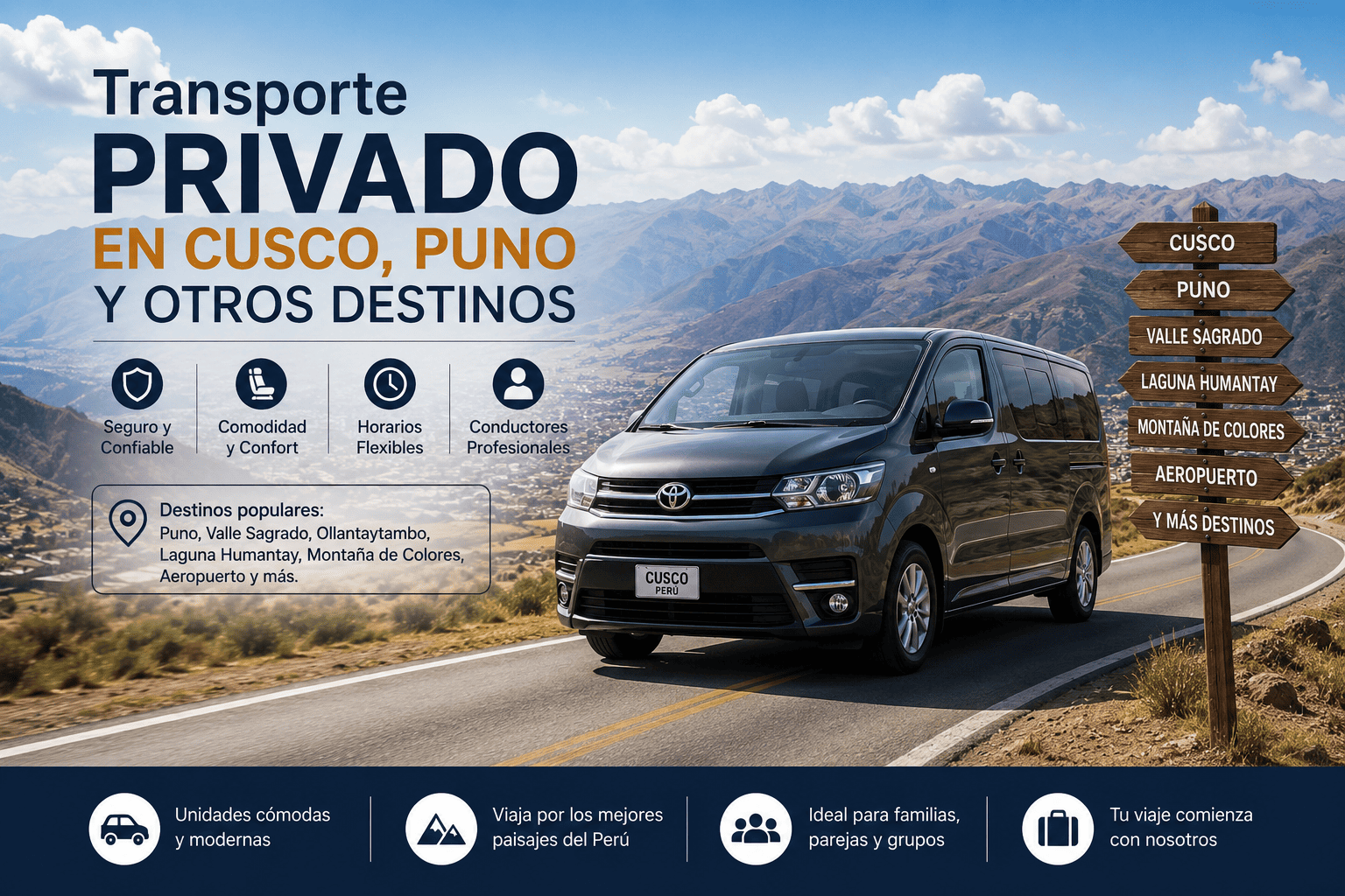 Transporte privado en Cusco, Puno y otros destinos